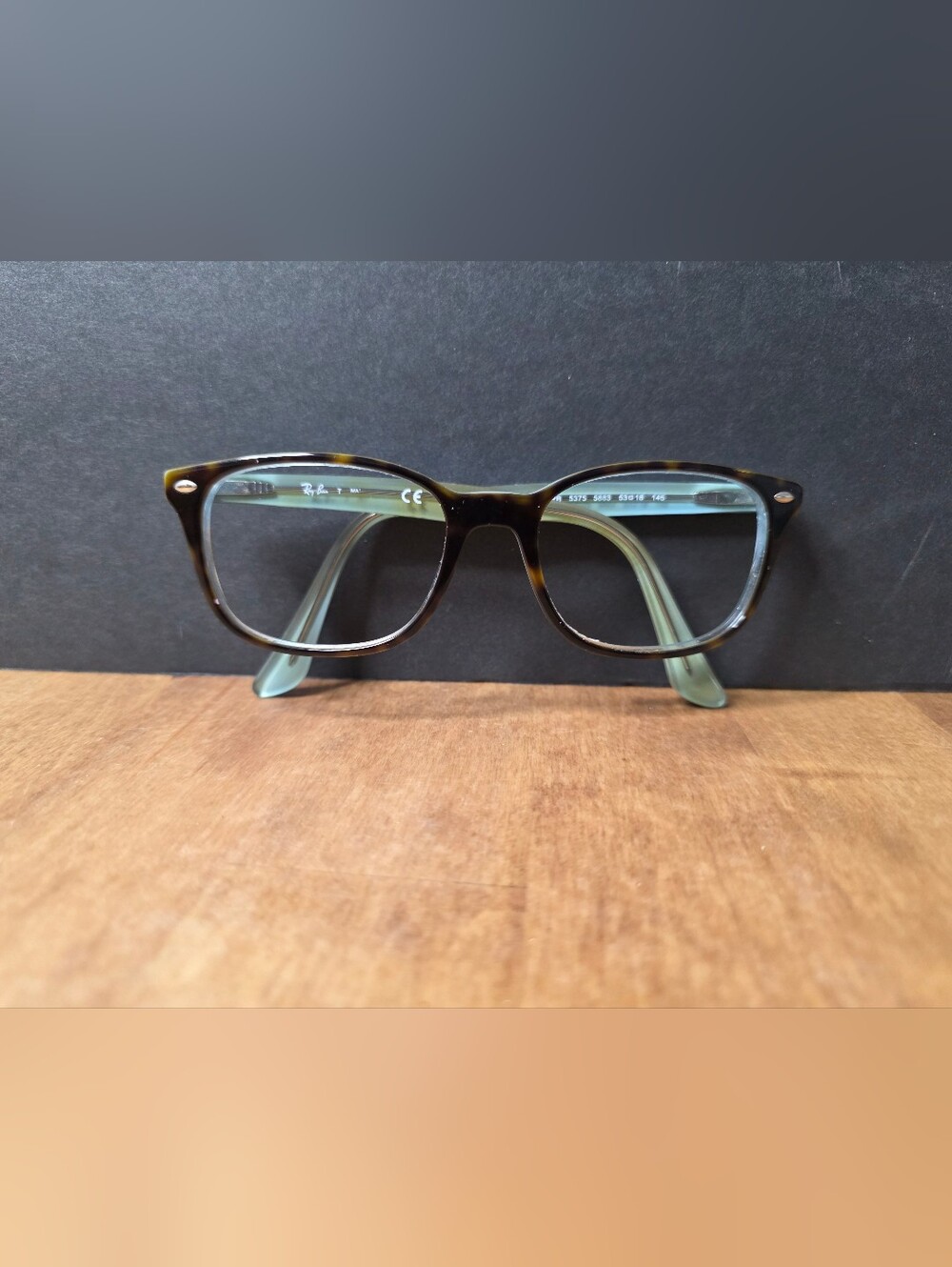 Ray-Ban RB 5375 5883 Tortoise and Blue Eyeglasses Frames 53-18-145